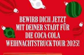 Coca-Cola Deutschland: Startschuss für Bewerbungsphase: Jetzt erstmalig Städte für die Coca-Cola Weihnachtstruck-Tour 2025 vorschlagen!