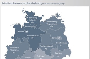 CRIF GmbH: 5,3 Prozent weniger Privatinsolvenzen / Werte bei älteren Bundesbürgern steigen hingegen zweistellig