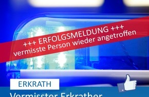 Polizei Mettmann: POL-ME: Vermisster Erkrather in Rheine angetroffen - Erkrath - 2210110