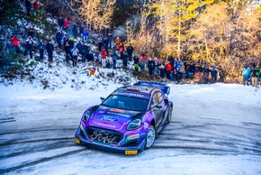 M-Sport Ford und Sébastien Loeb gewinnen sensationell die Rallye Monte Carlo mit dem neuen Puma Hybrid Rally1