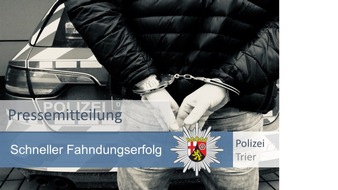 Polizeipräsidium Trier: POL-PPTR: Täterfestnahme nach Einstieg in Seniorenwohnheim