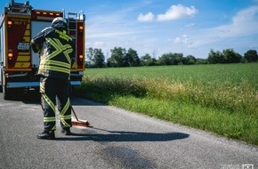 Freiwillige Feuerwehr Hünxe: FW Hünxe: Auslaufende Betriebsmittel an der A3-Anschlussstelle