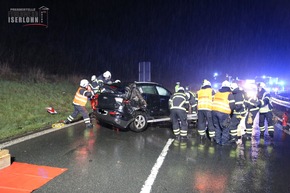 FW-MK: Verkehrsunfall auf dem Autobahnzubringer Iserlohn-Oestrich