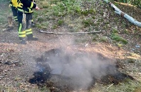 Feuerwehr Herdecke: FW-EN: Spaziergänger und Feuerwehr verhindern Waldbrand am Kallenberg - Lagerfeuer brannte unkontrolliert im Wald