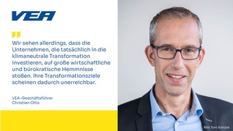 VEA - Bundesverband der Energie-Abnehmer e.V.: Schmerzen und Chancen: Wie Industrie und Gewerbe die Klimatransformation bewerten