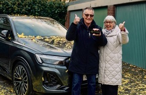 Omaze: Düsseldorfer Rentner gewinnt einen Audi SQ7 im Wert von über 130.000 Euro plus 50.000 Euro in bar