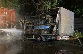 Polizeipräsidium Südosthessen: POL-OF: Lkw geriet aus unbekannter Ursache in Brand