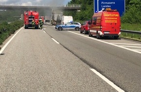 Polizeidirektion Pirmasens: POL-PDPS: Brand eines LKW-Anhängerreifens