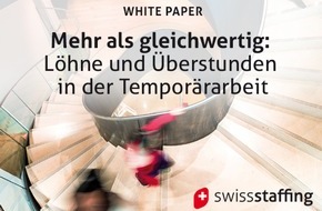 swissstaffing - Verband der Personaldienstleister der Schweiz: Mehr als gleichwertig: neue Auswertung zu Löhnen und Überstunden in der Temporärarbeit