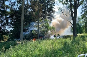 Feuerwehr Stolberg: FW-Stolberg: Brennende Gartenlaube