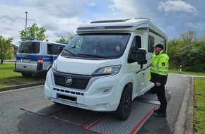 Polizeiinspektion Emsland/Grafschaft Bentheim: POL-EL: Emsland/Grafschaft Bentheim - Wohnwagen und Wohnmobil wiegen lassen (Foto)
