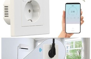 PEARL GmbH: Luminea Home Control WLAN-Unterputz-Steckdose mit Stromverbrauch-Messung, App, 3.680 Watt: Geräte von weltweit steuern und den Stromverbrauch im Blick behalten