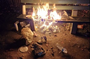 Polizeipräsidium Südosthessen: POL-OF: Unbekannter schlug auf 31-Jährigen ein und versuchte diesen zu beklauen; Jugendliche wollten grillen, doch eine Bank geriet in Brand; Geld aus Lagerhalle gestohlen: Zeugensuche! und mehr