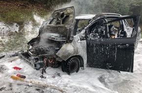 Verkehrsdirektion Koblenz: POL-VDKO: Vollbrand eines Ford C-Max