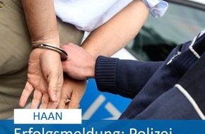 Polizei Mettmann: POL-ME: Erfolgsmeldung: Polizei klärt Verkehrsunfallflucht auf - Haan - 2311105