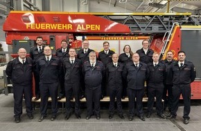 Freiwillige Feuerwehr Alpen: FW Alpen: Jahreshauptversammlung 2026 der Einheit Alpen