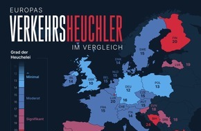 Motointegrator: Studie: Wer sind die größten Verkehrsheuchler Europas? Deutsche und Briten am aufrichtigsten, Bosnier und Griechen am heuchlerischsten