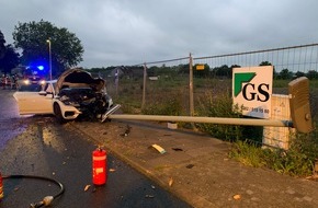 Feuerwehr Heiligenhaus: FW-Heiligenhaus: Von der Fahrbahn abgekommen - eine Person verletzt. (Meldung 15/2020)