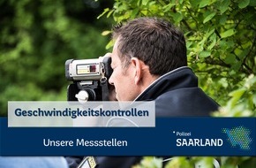 Landespolizeipräsidium Saarland: POL-SL: Geschwindigkeitskontrollen im Saarland / Ankündigung der Kontrollörtlichkeiten und -zeiten - 47. KW 2023