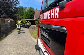 Feuerwehr Flotwedel: FW Flotwedel: Ortsfeuerwehr Eicklingen bei vermeintlichen Fahrzeugbrand im Einsatz