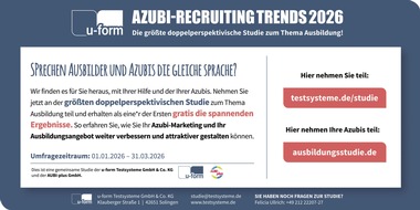 u-form Testsysteme GmbH & Co KG: Impulse f&uuml;r die Zukunft der dualen Ausbildung / Azubi-Recruiting Trends: Deutschlands gr&ouml;&szlig;te doppelperspektivische Studie zur dualen Ausbildung startet