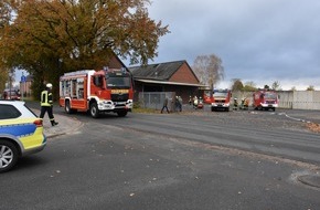 Kreisfeuerwehr Rotenburg (Wümme): FW-ROW: Feuer in Lagerhalle - Feuerwehr verhindert schlimmeres
