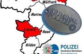 Polizei Mettmann: POL-ME: Einbrüche aus dem Kreisgebiet - Velbert / Heiligenhaus / Erkrath - 1808107