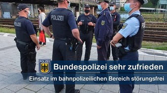 Bundespolizeidirektion München: Bundespolizeidirektion München: Bundespolizei mit 170 Beamten/innen anlässlich Demo-Geschehen im bahnpolizeilichen Einsatz: Rund 1.200 Gefährderansprachen - überwiegend wegen nicht oder nicht richtig ...