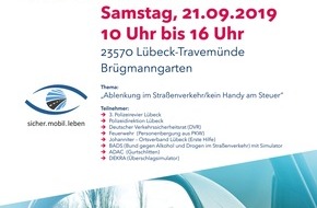 Polizeidirektion Lübeck: POL-HL: HL-Travemünde  /
Verkehrssicherheitstag am Samstag, 21. September 2019 im Travemünder Brüggmanngarten in der Zeit von 10 Uhr bis 16 Uhr