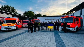 Feuerwehr Bergisch Gladbach: FW-GL: Feuerwehr-Fahrzeuge und Hilfsgüter aus Bergisch Gladbach in Butscha angekommen