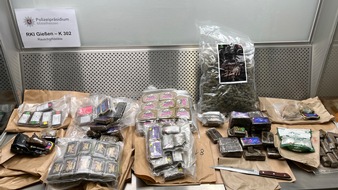 Polizeipr&auml;sidium Mittelhessen - Pressestelle: Mittelhessen: Gie&szlig;en: Kriminalpolizei stellt &uuml;ber 15 Kilogramm Drogen sicher
