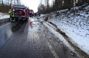 Polizeidirektion Wittlich: POL-PDWIL: Verkehrsunfall durch Schneeglätte