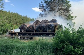 Polizeidirektion Pirmasens: POL-PDPS: Battweiler (Kreis Südwestpfalz) - Brand eines Traktoranhängers