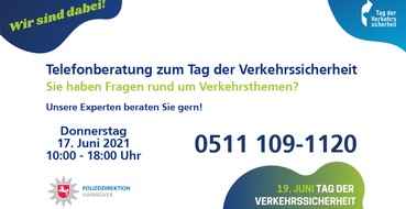 Polizeidirektion Hannover: POL-H: Info-Hotline - Das Präventionsteam beantwortet Ihre Fragen zum Thema Verkehr
