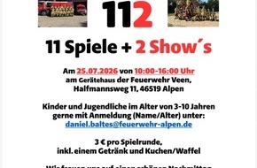 Freiwillige Feuerwehr Alpen: FW Alpen: Ferienspiele bei der Feuerwehr Alpen - Einheit Veen