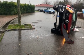 Polizeidirektion Landau: POL-PDLD: Edesheim - Mit Baum kollidiert und umgekippt