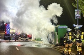 Feuerwehr Essen: FW-E: Brandserie in Altenessen-Süd - mehrere Containerbrände