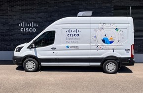 Ford Motor Company Switzerland SA: Cisco und Ford statten in der Schweiz einen vollelektrischen Ford E-Transit mit modernster Hybrid-Work-Technik aus