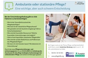 Verbund Pflegehilfe: Ambulante oder stationäre Pflege? Eine wichtige, aber auch schwere Entscheidung