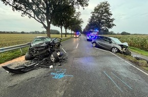 Polizeiinspektion Stade: POL-STD: Zwei Autos prallen auf B73 frontal zusammen - eine Person tödlich verletzt