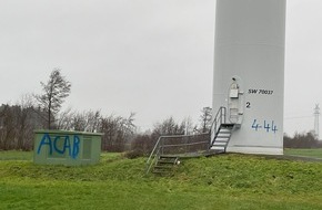 Polizeidirektion Neumünster: POL-NMS: 241218-1-pdnms Zeugen nach Sachbeschädigung an Windkraftanlage in Owschlag gesucht