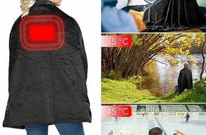 PEARL GmbH: Wohlige Wärme und maximaler Komfort mit App-Steuerung: Wilson Gabor Smarte Decke mit IR-Heizelement, Bluetooth, App, bis 65 °C, 180x135 cm