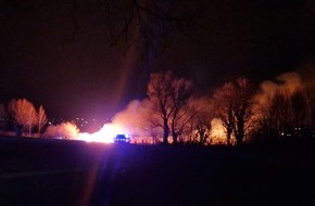 Freiwillige Feuerwehr Reichenau: FW Reichenau: Schilfbrand an zwei Stellen gelöscht, Reichenau-Mittelzell/Niederzell, 07.03.2023