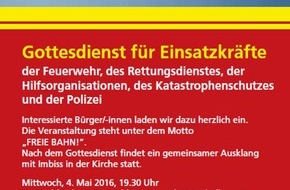 Feuerwehr Dortmund: FW-DO: Ökumenischer Blaulichtgottesdienst für Einsatzkräfte