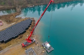 Erdgas S&uuml;dwest: Presseinformation: Baubeginn f&uuml;r schwimmende Photovoltaikanlage auf dem &bdquo;K&uuml;hlsee&ldquo; &ndash; Meilenstein f&uuml;r umweltvertr&auml;gliche Energieversorgung