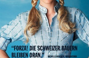 Schweizerischer Bauernverband: Michelle Hunziker, Patty Schnyder und Köbi Kuhn im Bauernlook