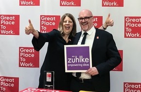 Zühlke: Beste Arbeitgeber: Zühlke in den Top 10 / Die deutsche Tochterfirma des international tätigen Innovationsdienstleisters belegt im neuesten "Great Place to Work"-Ranking den 6. Platz (FOTO)