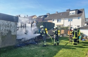 Freiwillige Feuerwehr Werne: FW-WRN: 11.04.2022 > 10:16 Uhr - 11:30 Uhr FEUER_2 - LZ1 - LZ3 - Feuerschein im Garten sichtbar, Anruf aus der Brevingstraße