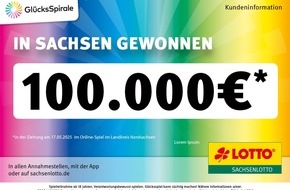 Sächsische Lotto-GmbH: Glück mit der GlücksSpirale: 100.000 Euro-Gewinn in Nordsachsen
