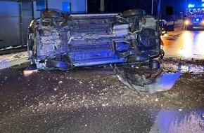 Polizei Minden-L&uuml;bbecke: POL-MI: Alkoholisierter verungl&uuml;ckt mit seinem Wagen